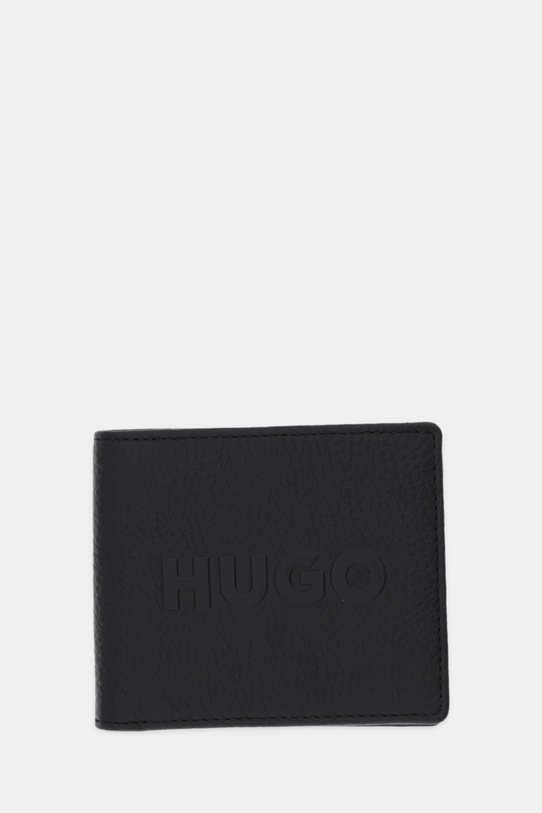 Δερμάτινο πορτοφόλι HUGO λείο δέρμα μαύρο 50552811