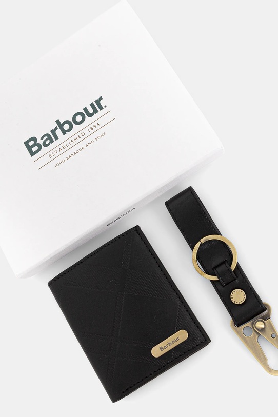 Barbour portfel skórzany + brelok MGS0101 czarny