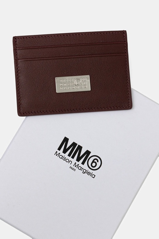 Akcesoria MM6 Maison Margiela etui na karty skórzane SA5UI0026.P8332.T5016 bordowy