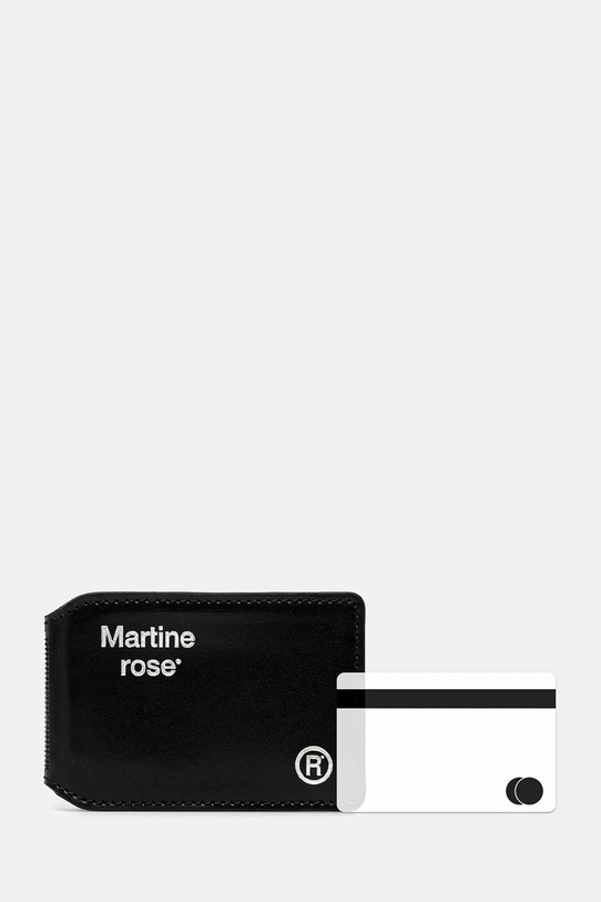 Шкіряний чохол на банківські карти Martine Rose Logo-Foil Embossed Leather чорний 1150LP22001
