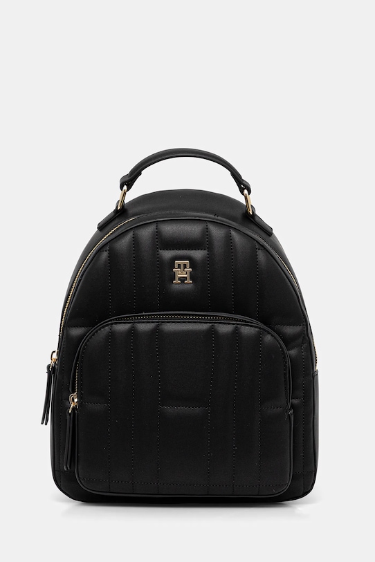 Σακίδιο πλάτης Tommy Hilfiger απομίμηση λείου δέρματος μαύρο AW0AW17472