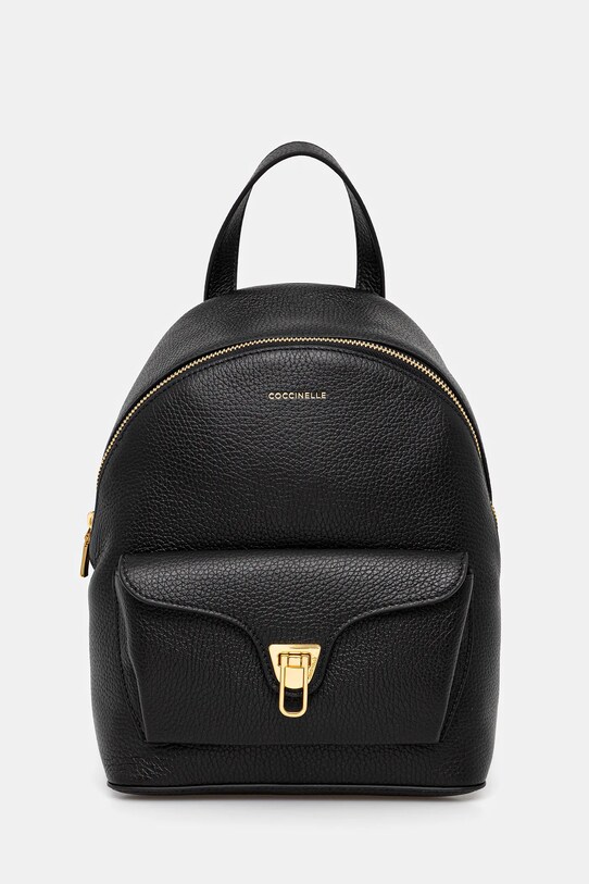 Coccinelle ghiozdan de piele uni negru E1.TFK.14.01.01