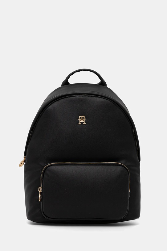 Ruksak Tommy Hilfiger imitacija zrnate kože crna AW0AW17652