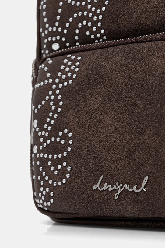Desigual plecak POKER FACE CHEST brązowy 25WAKP22