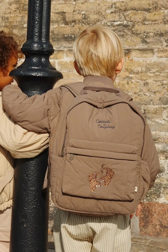 Konges Sløjd ghiozdan copii JUNO QUILTED BACKPACK MIDI nu incape in A4 maro KS103489.9BYA