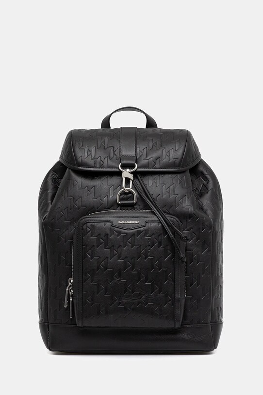 Кожаный рюкзак Karl Lagerfeld мелкий узор чёрный A3M30180