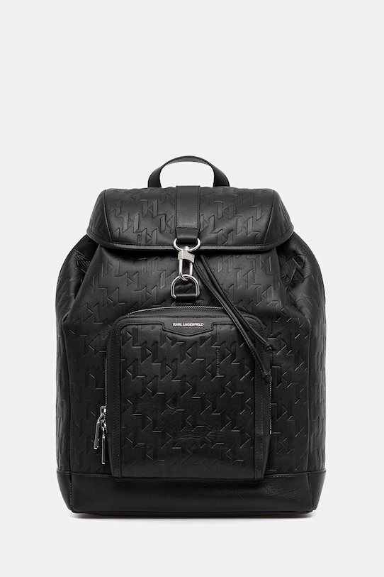 Кожаный рюкзак Karl Lagerfeld K/LOOM мелкий узор чёрный A3M30180