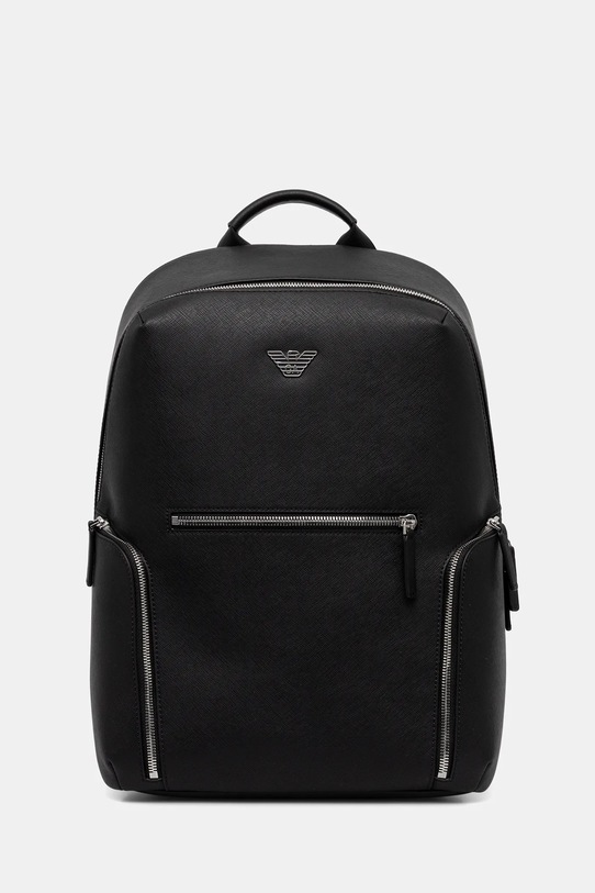 Emporio Armani plecak skórzany skóra licowa czarny Y4O409.Y138E