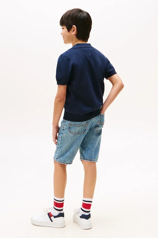 Tommy Hilfiger tricouri polo din bumbac pentru copii bleumarin KB0KB09754.9BYA