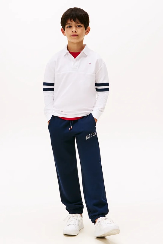 Chłopiec Tommy Hilfiger polo bawełniane dziecięce KB0KB09712.9BYA biały