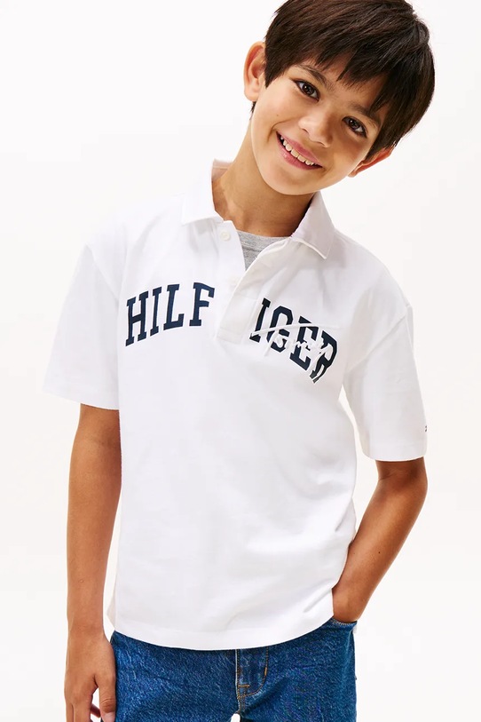 Поло Tommy Hilfiger с воротником белый KB0KB09717.9BYA