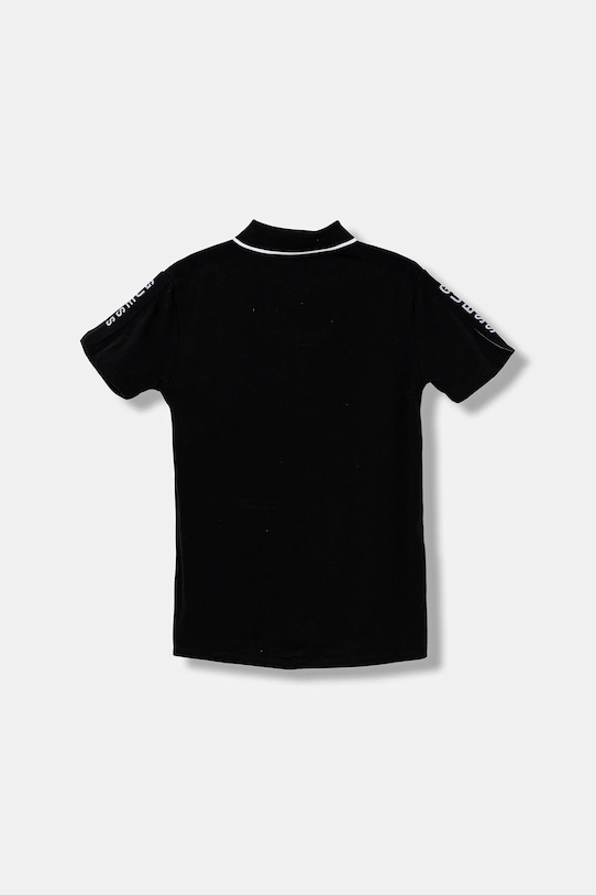 Guess polo bawełniane dziecięce L4GP03.KAPY0.9BYA czarny AW25