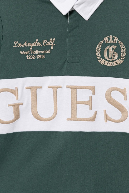 Chłopiec Guess longsleeve bawełniany dziecięcy L5YP01.KCNQ4.9BYA brązowy