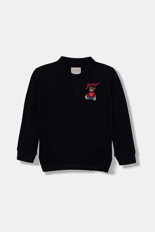Guess longsleeve bawełniany dziecięcy aplikacja granatowy N5YP00.KADZ4.9BYA