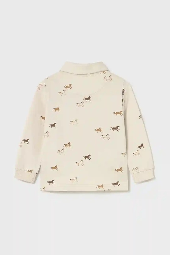 Mayoral polo bawełniane niemowlęce 2102.3D.Baby.9BYA beżowy AW25