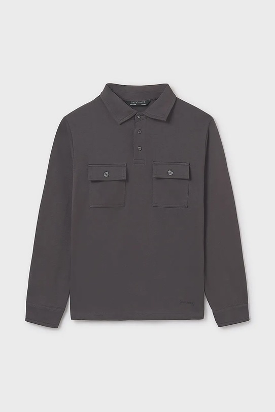 Mayoral longsleeve bawełniany dziecięcy 7103.7D.Junior.9BYA czarny AW25