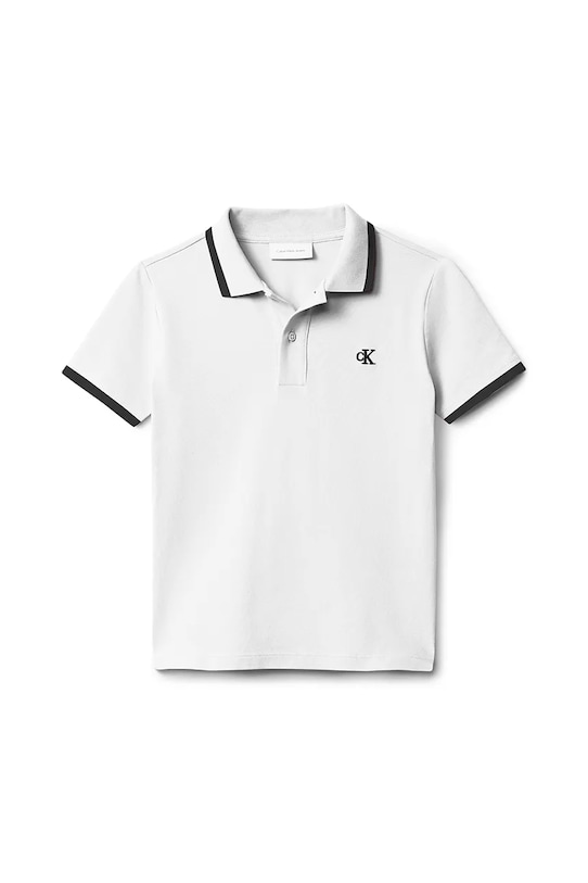 Calvin Klein Jeans polo dziecięce IB0IB02230.9BYA biały AW25