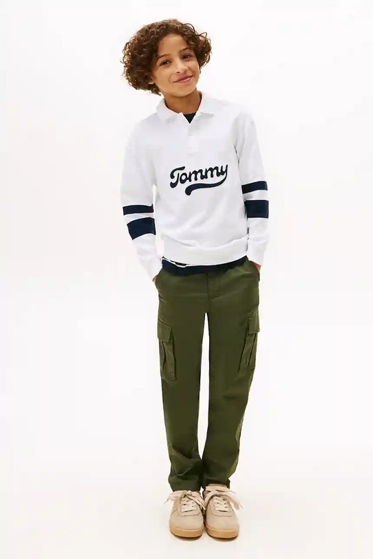 Дитяча бавовняна кофта Tommy Hilfiger KB0KB09995.9BYA білий
