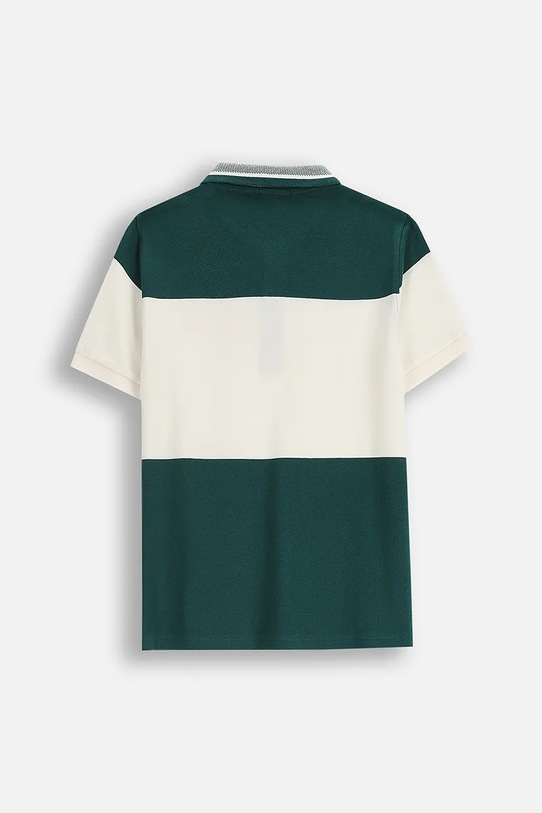 Παιδικά βαμβακερά μπλουζάκια πόλο Coccodrillo ZC5143601ABJ πράσινο AW25