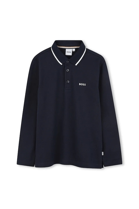 BOSS longsleeve bawełniany dziecięcy aplikacja granatowy J52330.162.174