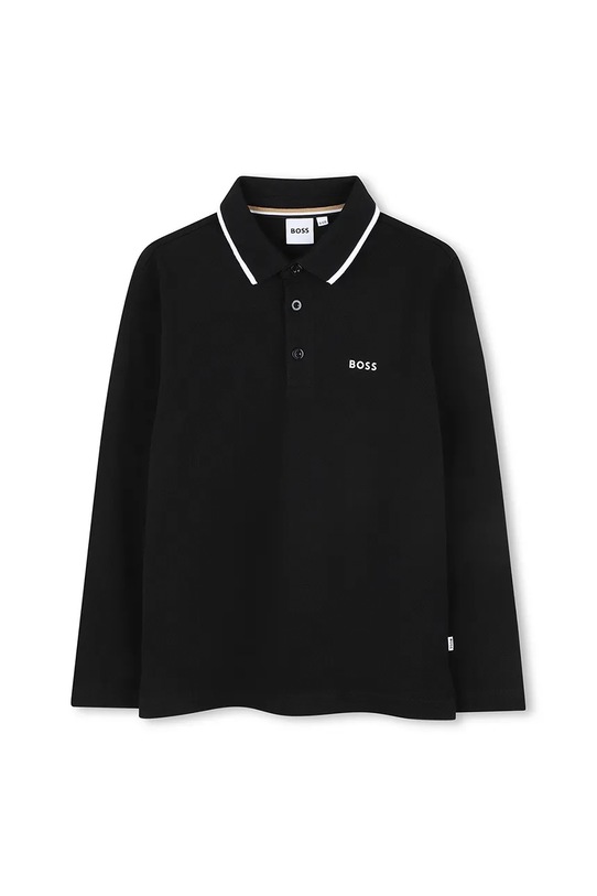 BOSS longsleeve bawełniany dziecięcy aplikacja czarny J52330.162.174