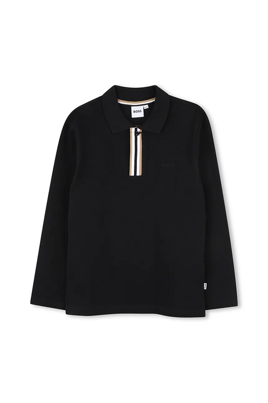 BOSS longsleeve bawełniany dziecięcy nadruk czarny J52333.114.150