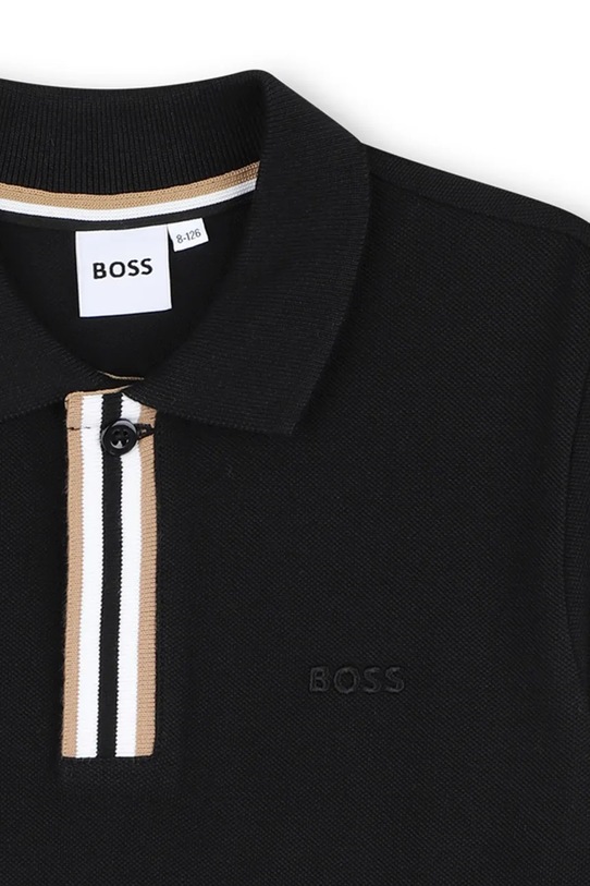 Chłopiec BOSS longsleeve bawełniany dziecięcy J52333.114.150 czarny