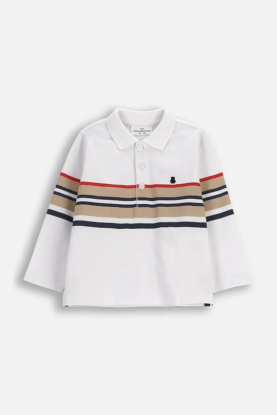 Coccodrillo longsleeve z bawełną niemowlęcy pozostałe biały ZC5143502EBB