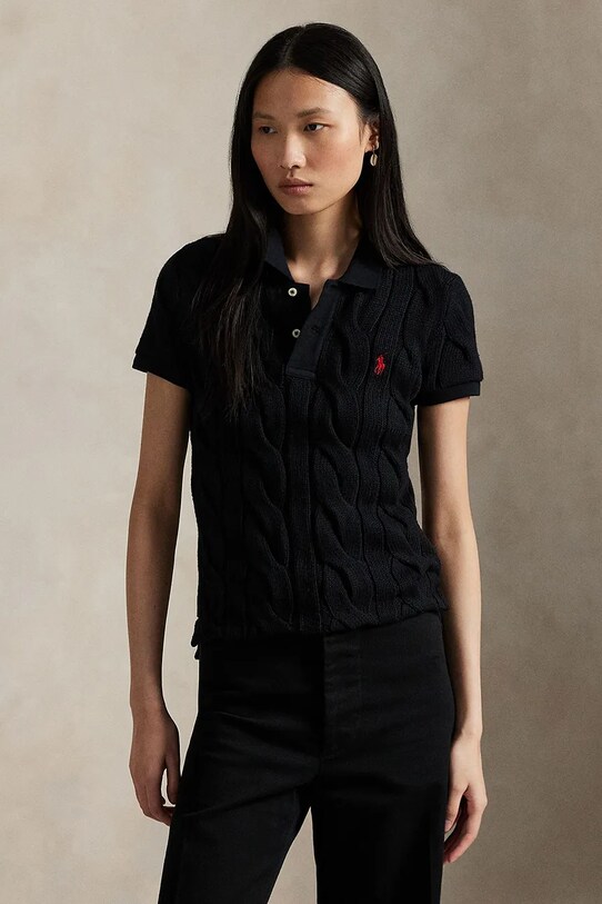 Polo Ralph Lauren poló pamut fekete 211971703
