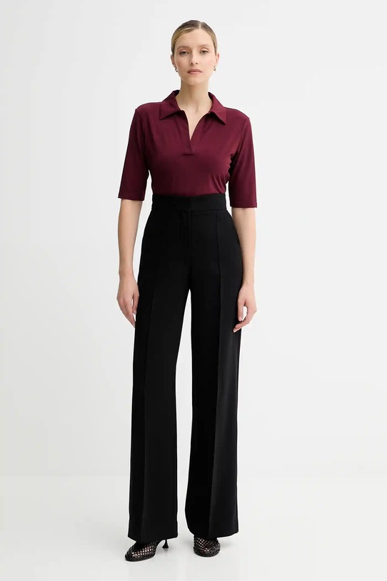 Polo tričko Calvin Klein LV044C221G burgundské AW25