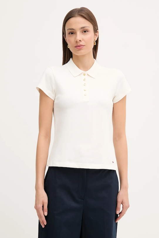 Polo tričko Tommy Hilfiger slim béžová WW0WW45768