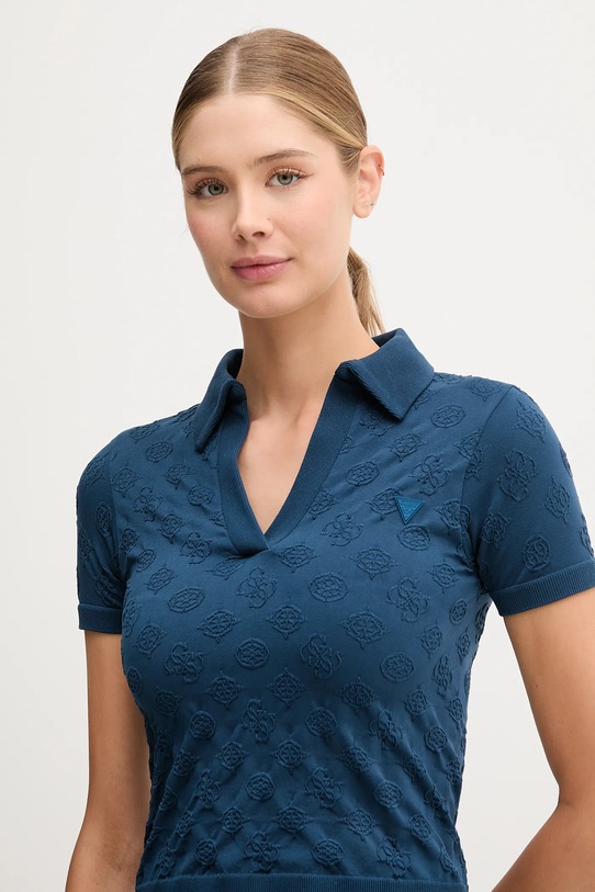 Polo tričko Guess PEONY modrá V5YP10.Z3OA0