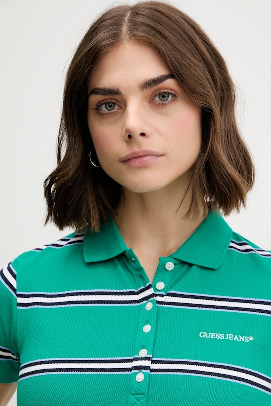 Поло Guess Jeans зелений W5YP40.KCYR1