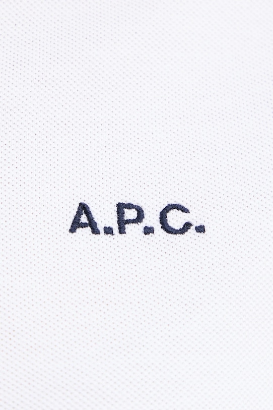A.P.C. polo bawełniane polo oceane - GOTS COGWZ.F26522 biały
