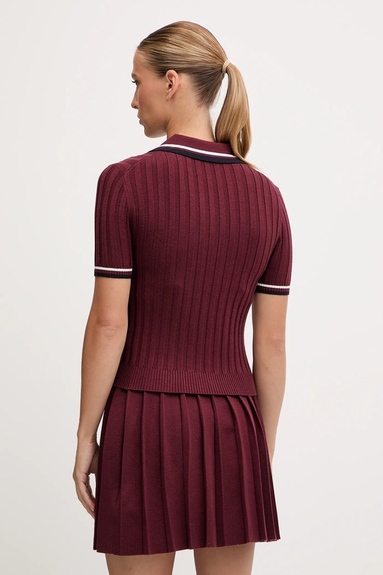Odzież Guess polo z dodatkiem wełny SABINA V5BP04.Z1152 bordowy