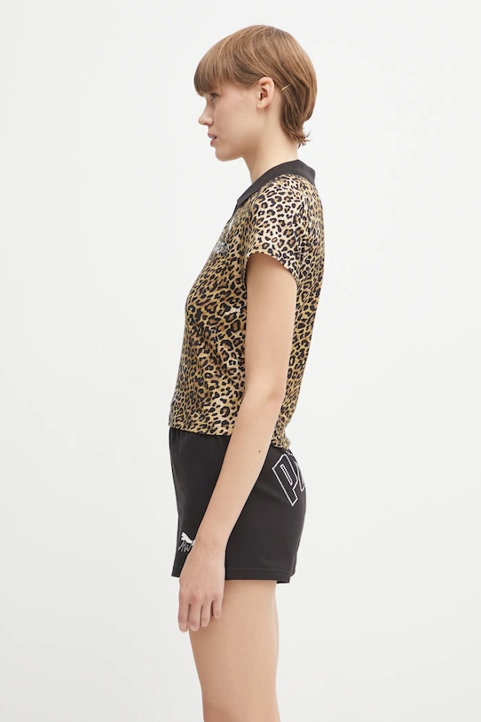 Pamučna polo majica Puma x A$AP ROCKY 636099 smeđa AW25