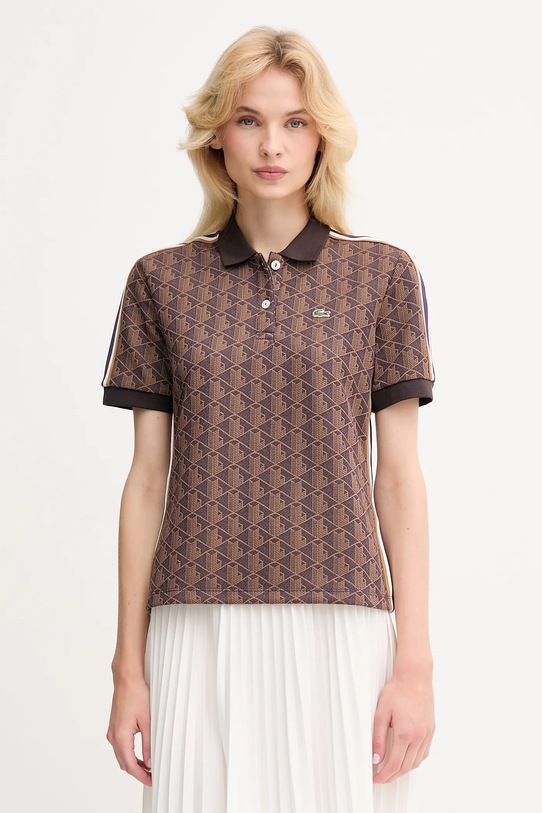 Lacoste polo regular brązowy DF3364