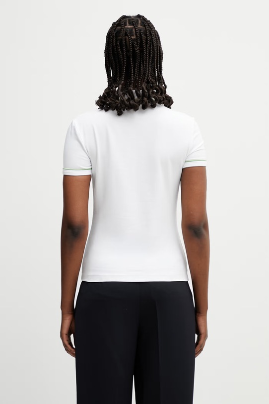 Дрехи Lacoste тениска с яка с памук дамска DF5284 бял