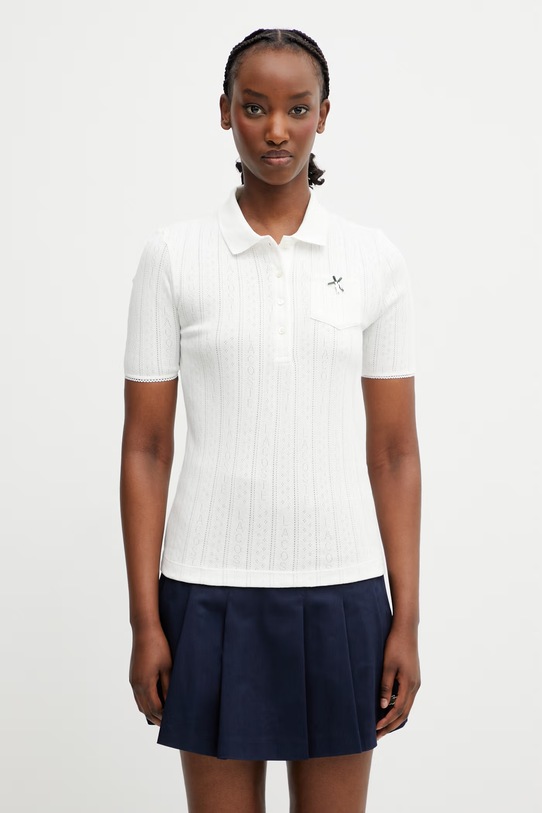 Lacoste polo dámské bavlněné bílá DF5296