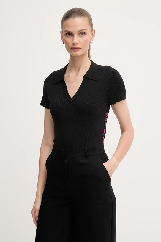 Dkny tricou polo cu modele negru DJ4R0188