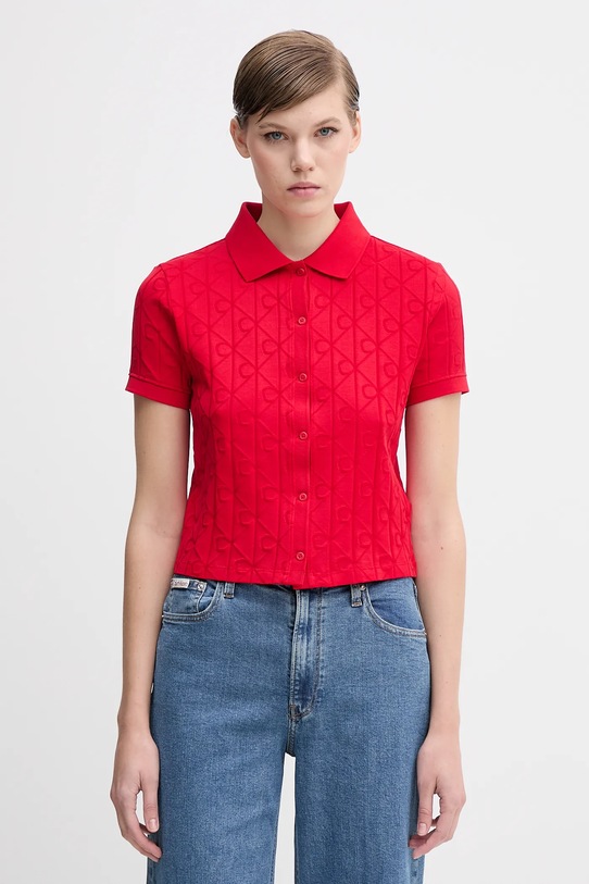 Хлопковый кардиган Calvin Klein Jeans хлопок красный LV044D209G