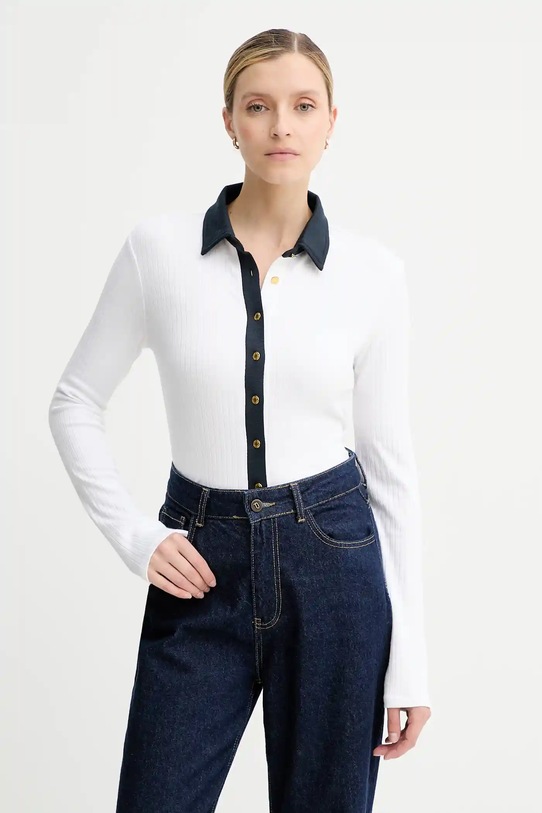 Rag & Bone longsleeve z elastanem biały RE0C25FP3LW