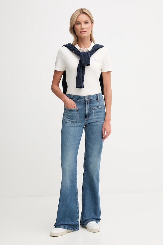 Polo tričko Tommy Hilfiger WW0WW47312 béžová AW25
