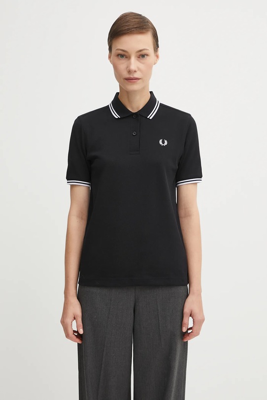 Bavlnené polo tričko Fred Perry regular čierna G3600