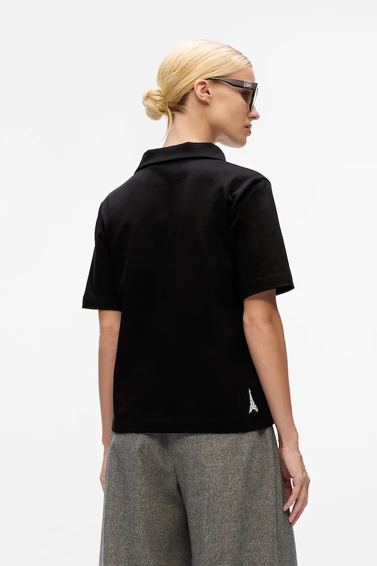 Karl Lagerfeld polo bawełniane A4W17088 czarny AW25