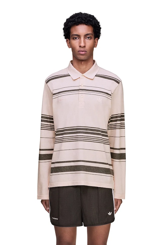 Odzież adidas Originals x Wales Bonner longsleeve bawełniany Polo KB2298 różowy