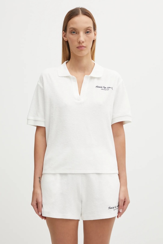 Sporty & Rich polo bawełniane Eden Script Terry gładkie biały TO00160673WH01