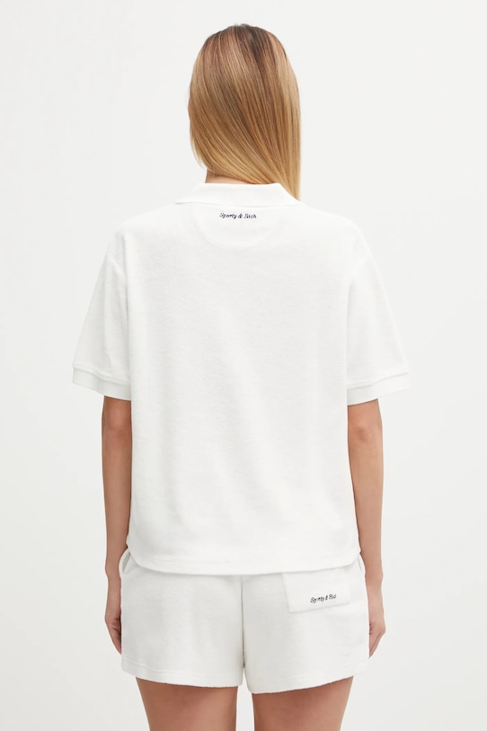 Odzież Sporty & Rich polo bawełniane Eden Script Terry TO00160673WH01 biały