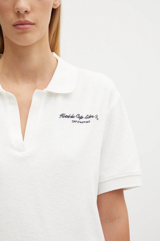 Sporty & Rich polo bawełniane Eden Script Terry biały TO00160673WH01