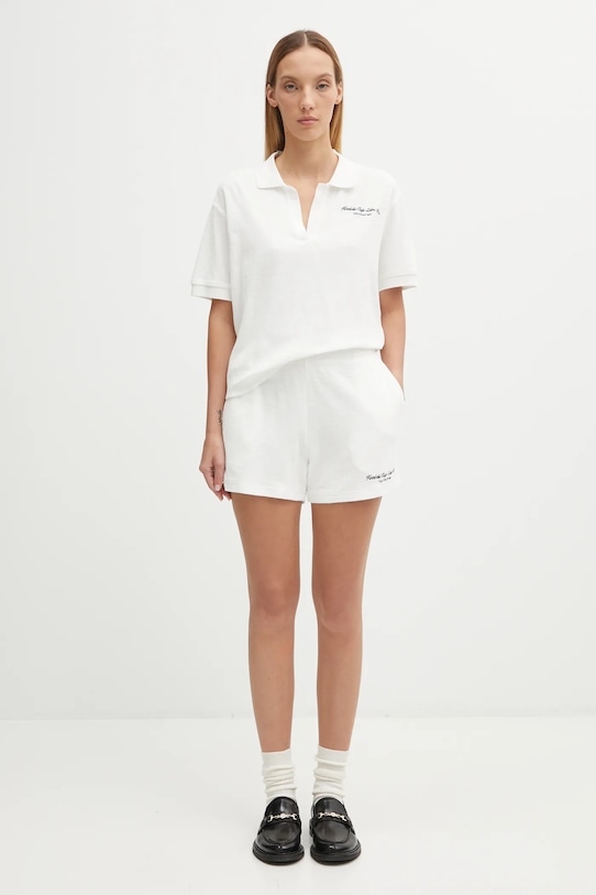 Sporty & Rich polo bawełniane Eden Script Terry TO00160673WH01 biały